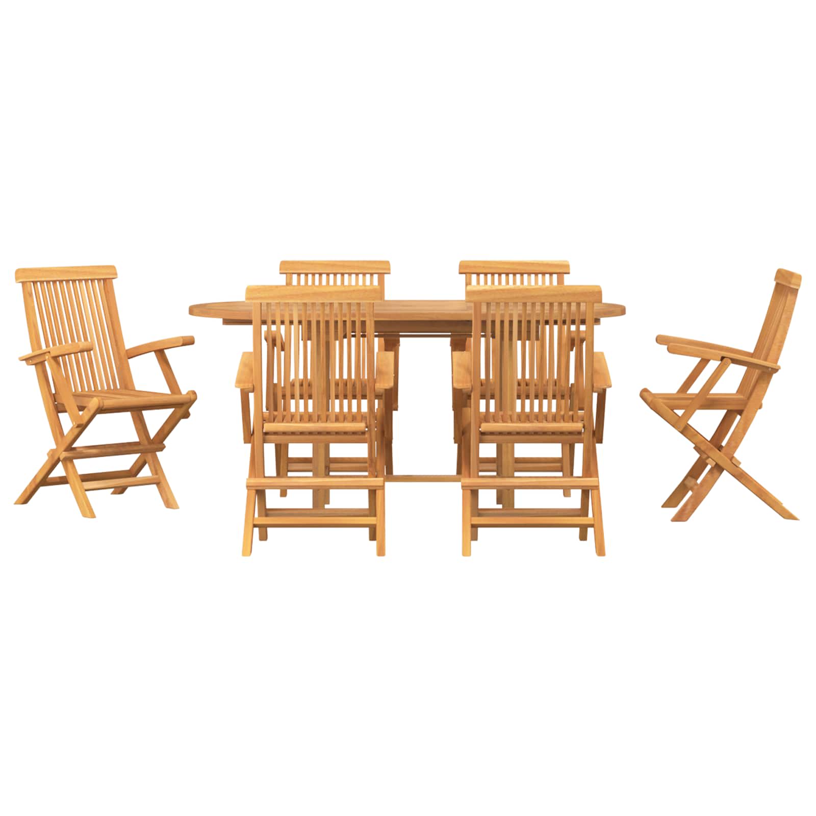 Garten Essgruppe 5 pcs Braun Massivholz Teak
