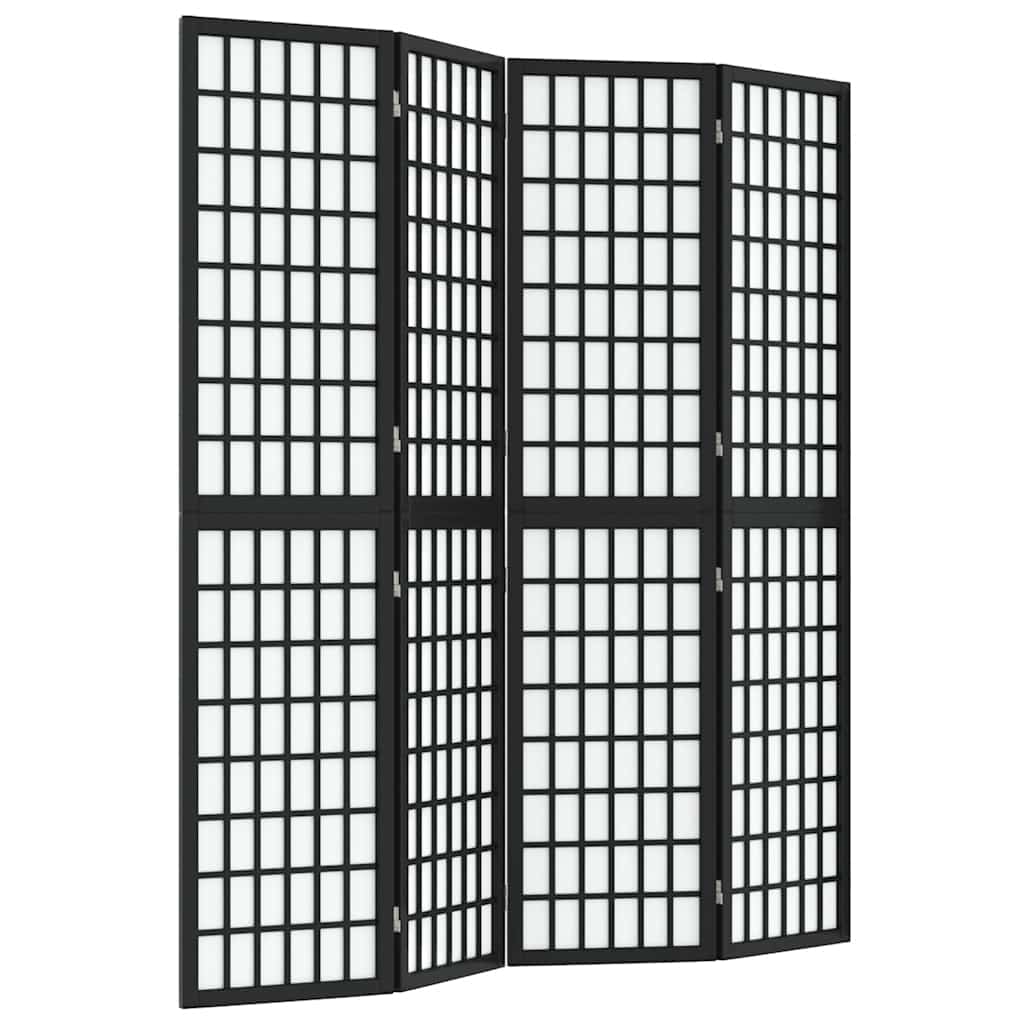3-tlg. Paravent Japanischer Stil Faltbar 120x170 cm Schwarz