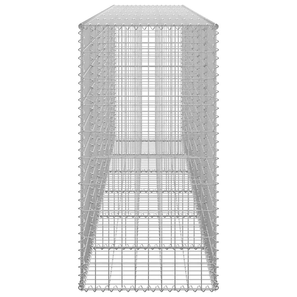Gabionenwand mit Abdeckung Verzinkter Stahl 20×20×100 cm