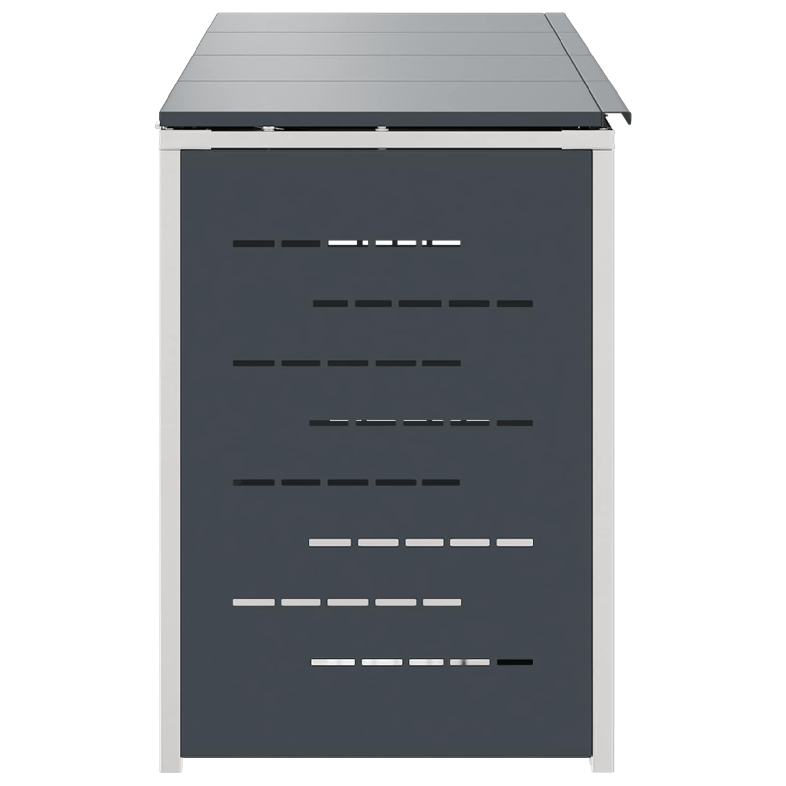 Mülltonnenbox for 2 Bins 240L Edelstahl Schwarz