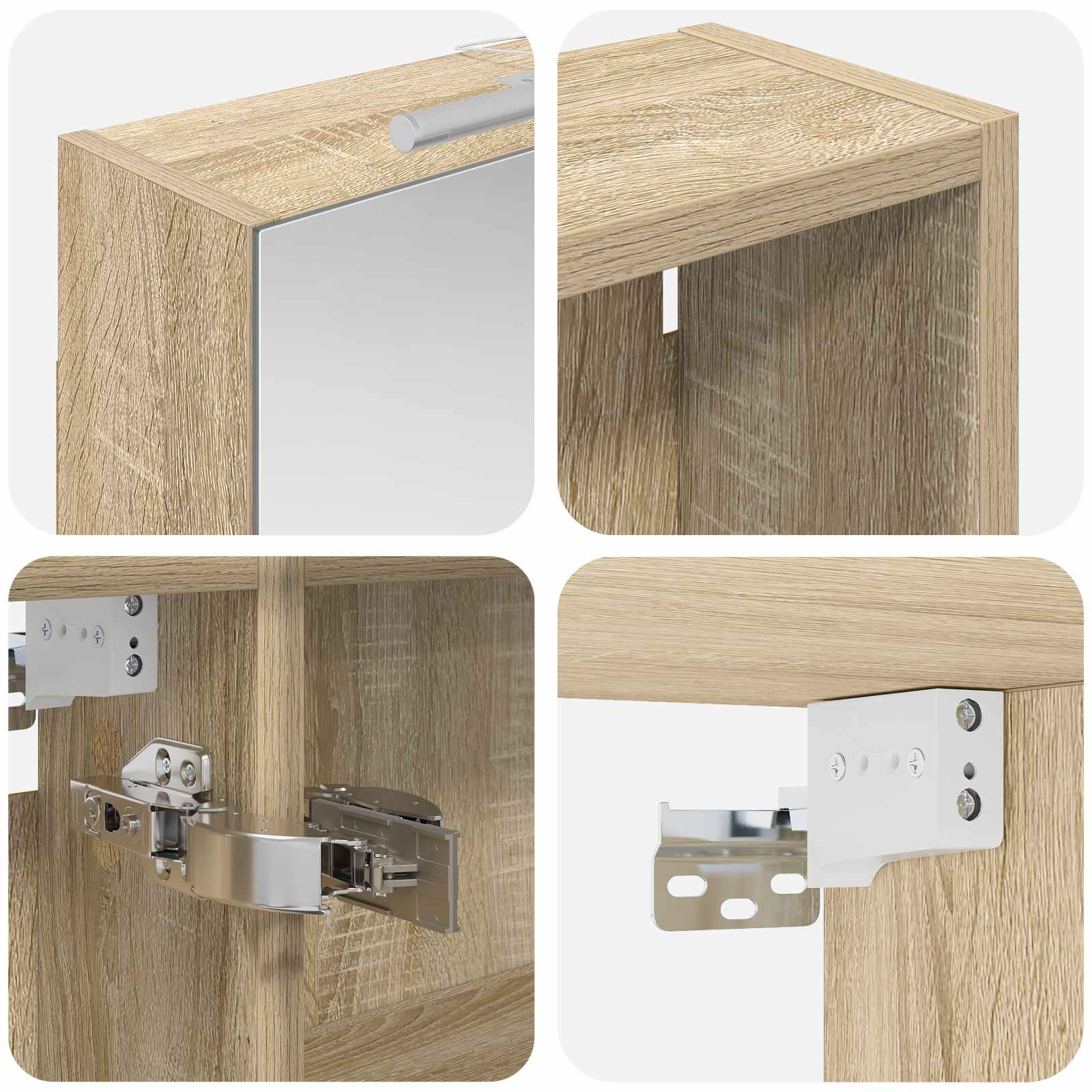 Badezimmerschrank-Set 3 pcs 80 x 10,5 x 50 cm Holzwerkstoff
