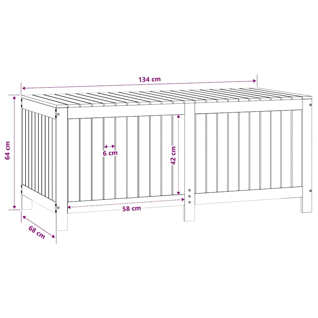 Gartentruhe Grau 76x42,5x54 cm Massivholz Kiefer