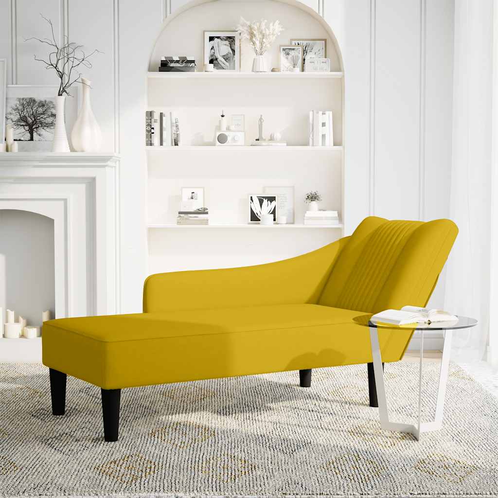 Chaiselongue mit Rechter Armlehne Blau Samt