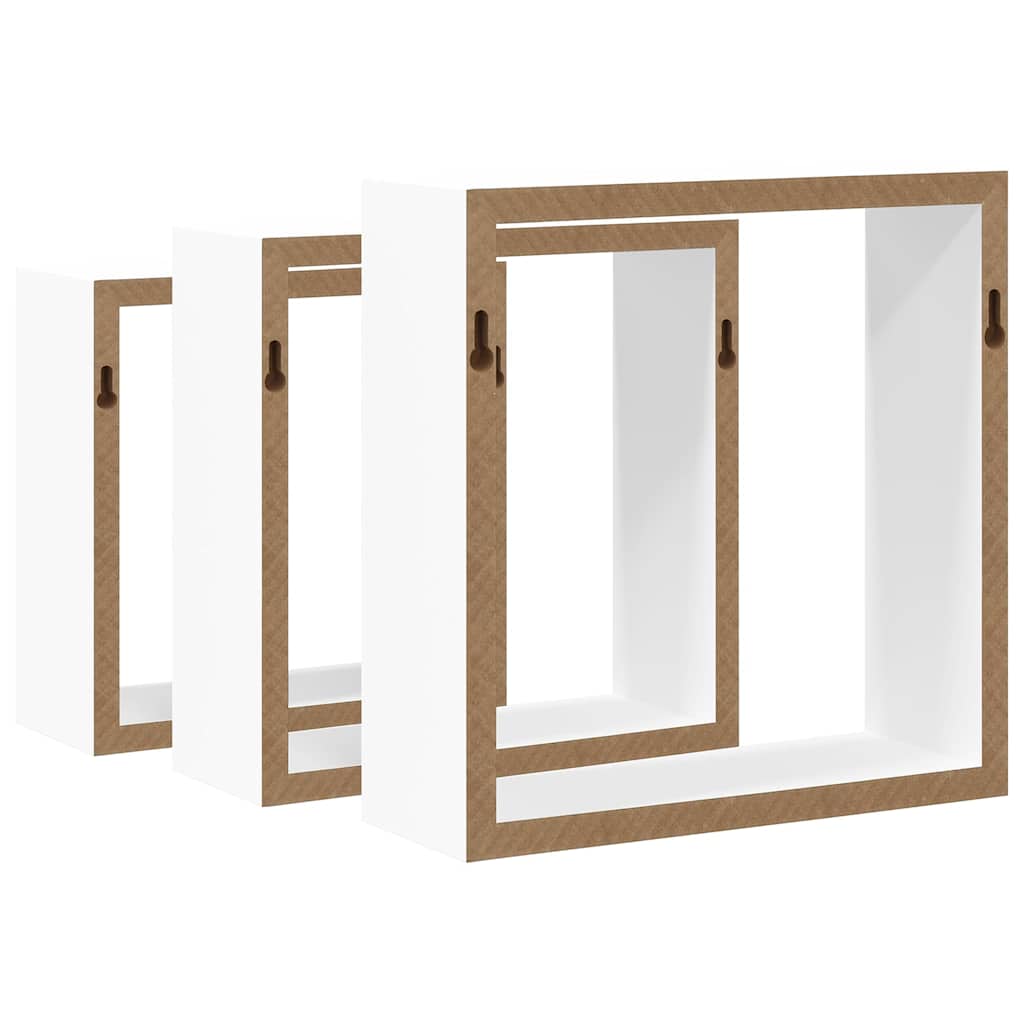 Würfelregale 3 Stk. Schwarz MDF