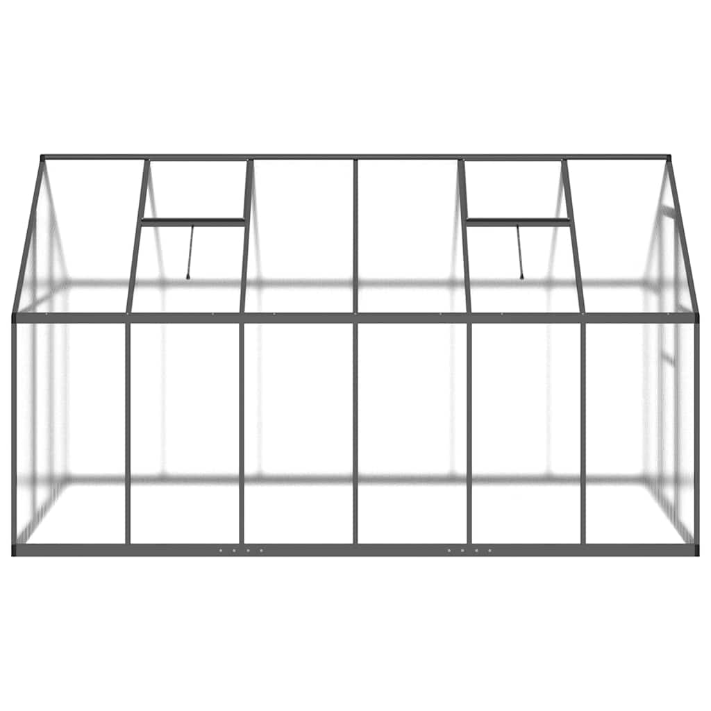 Gewächshaus mit Fundamentrahmen Silber 334x169x202cm Aluminimum