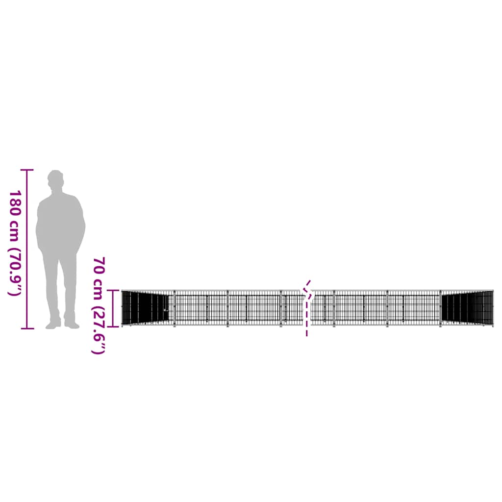 Hundezwinger Schwarz 4 m² Stahl