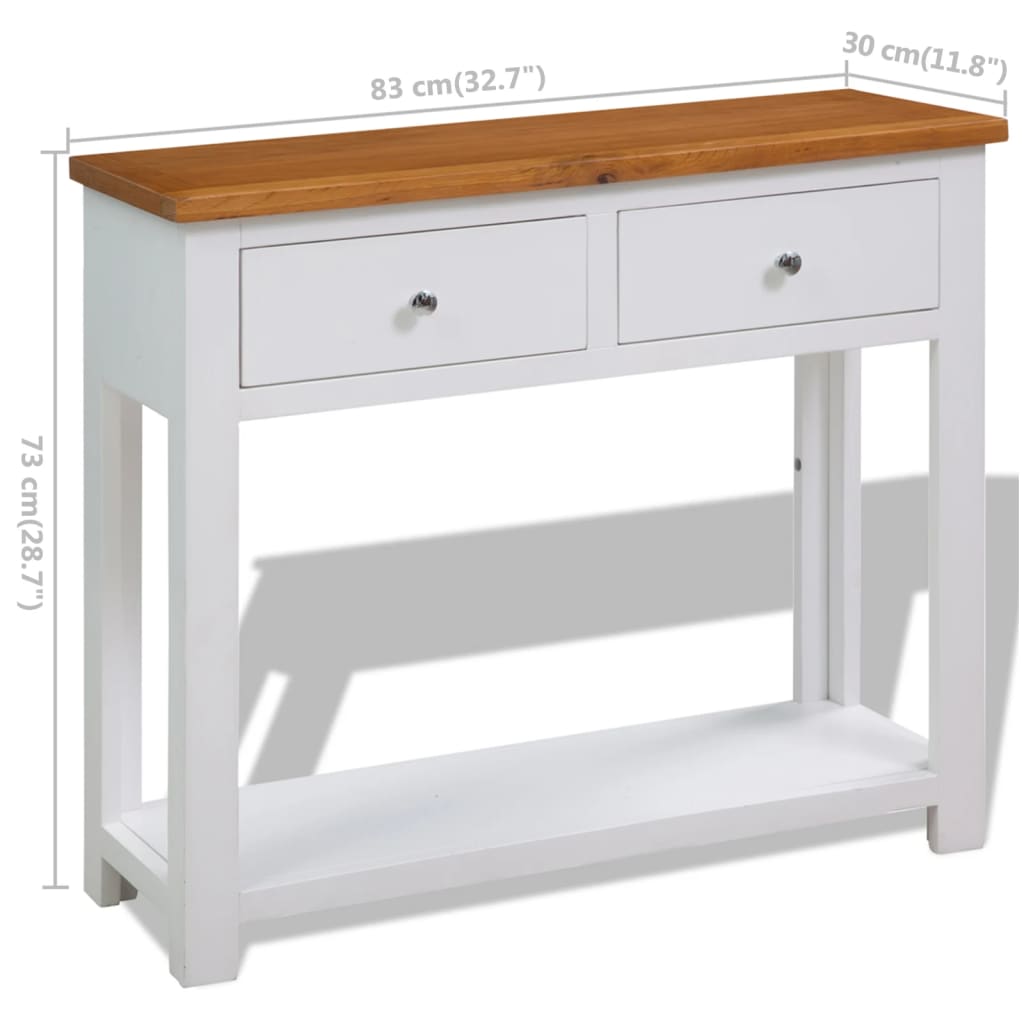 Konsolentisch 118x35x77 cm Massivholz Eiche