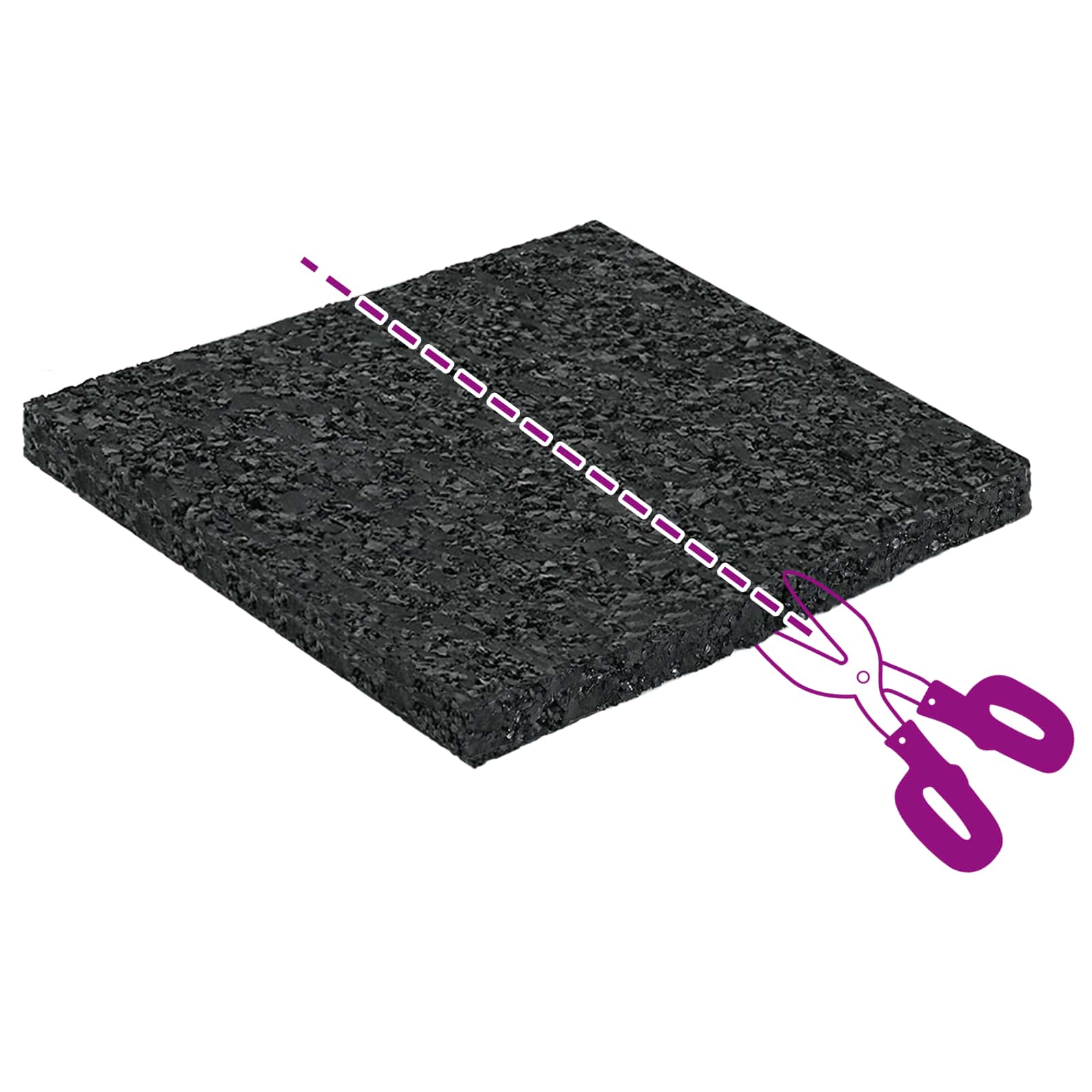 Gummigranulat-Patiopad Schwarz 6 x 9 x 0,3 cm Gummi