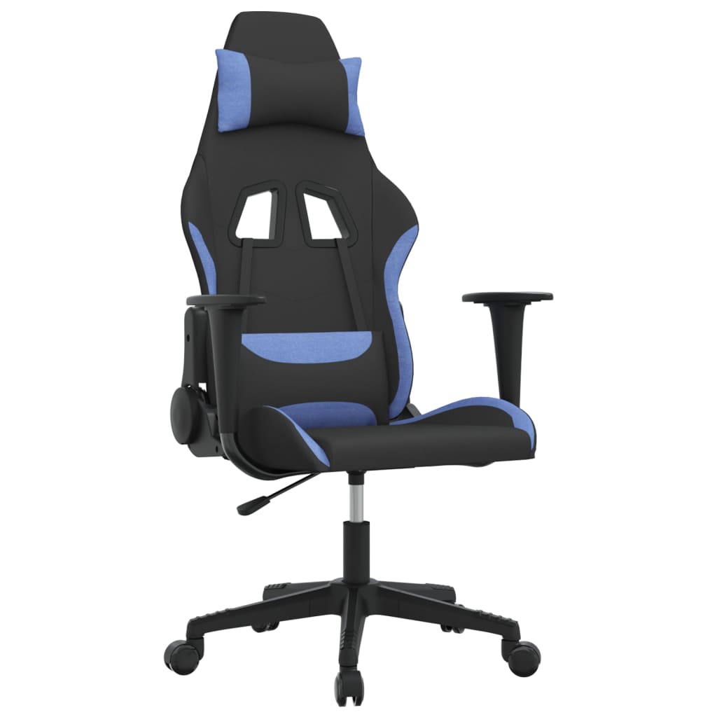 Gaming-Stuhl mit Massagefunktion Schwarz und Creme Stoff