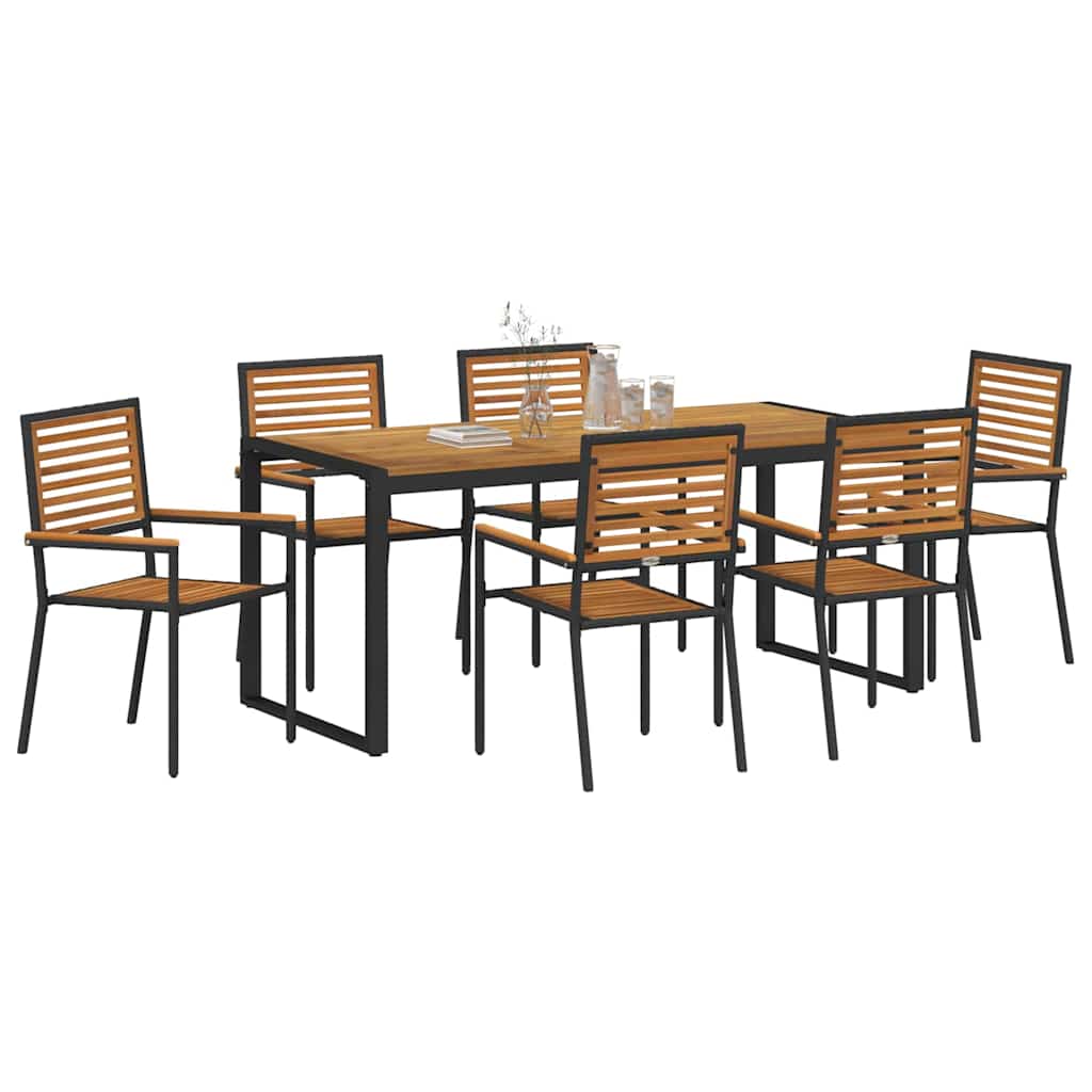 Garten Essgruppe 5 pcs Schwarz und Braun Poly-Rattan