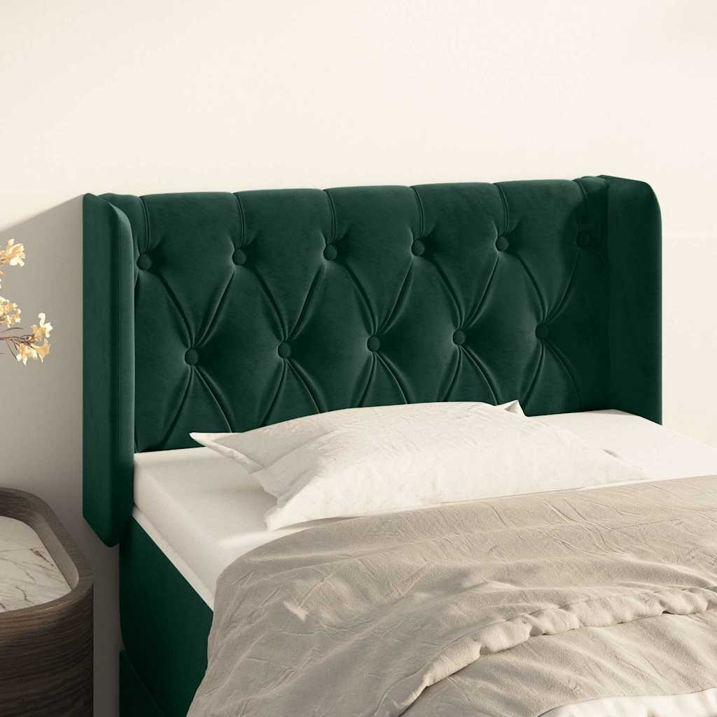 Kopfteil mit Ohren Dunkelblau 93x16x78/88 cm Samt