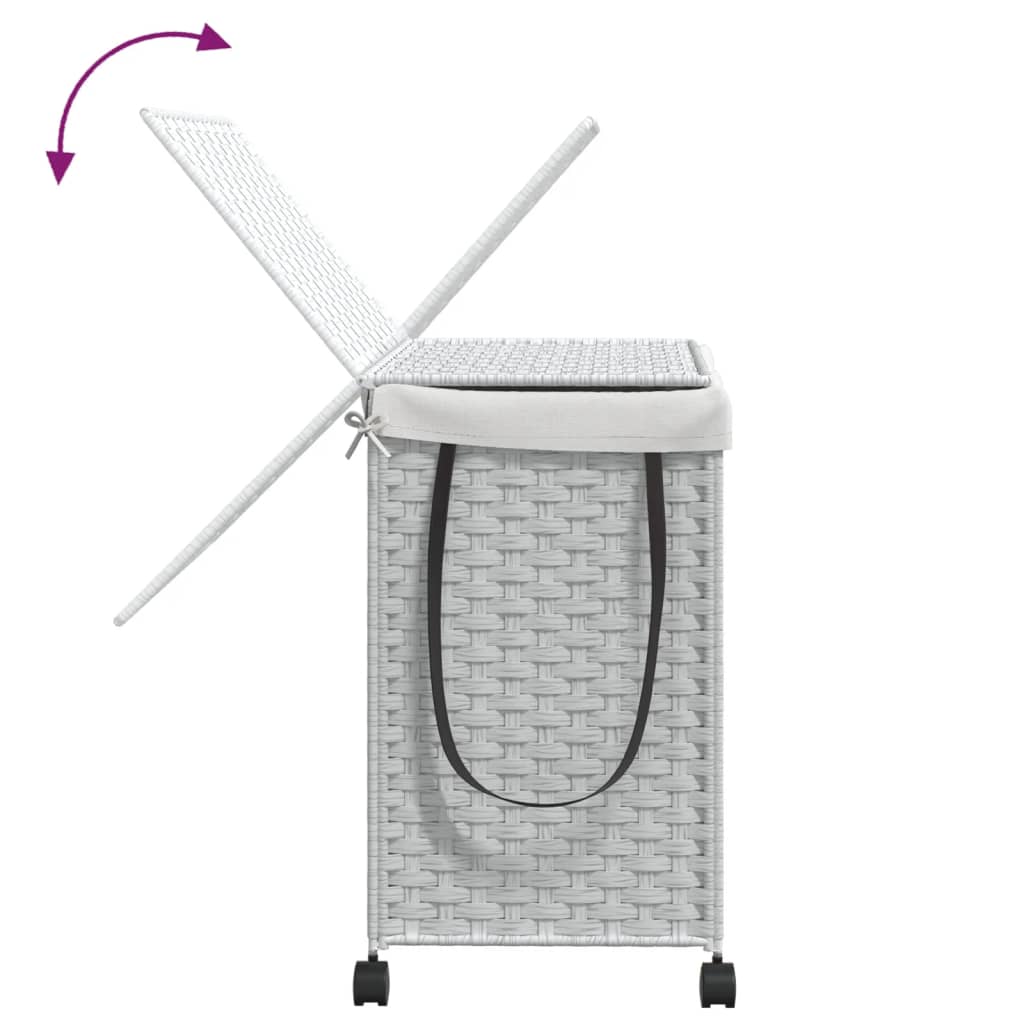Wäschekorb mit Rollen 60x35x60,5 cm Rattan