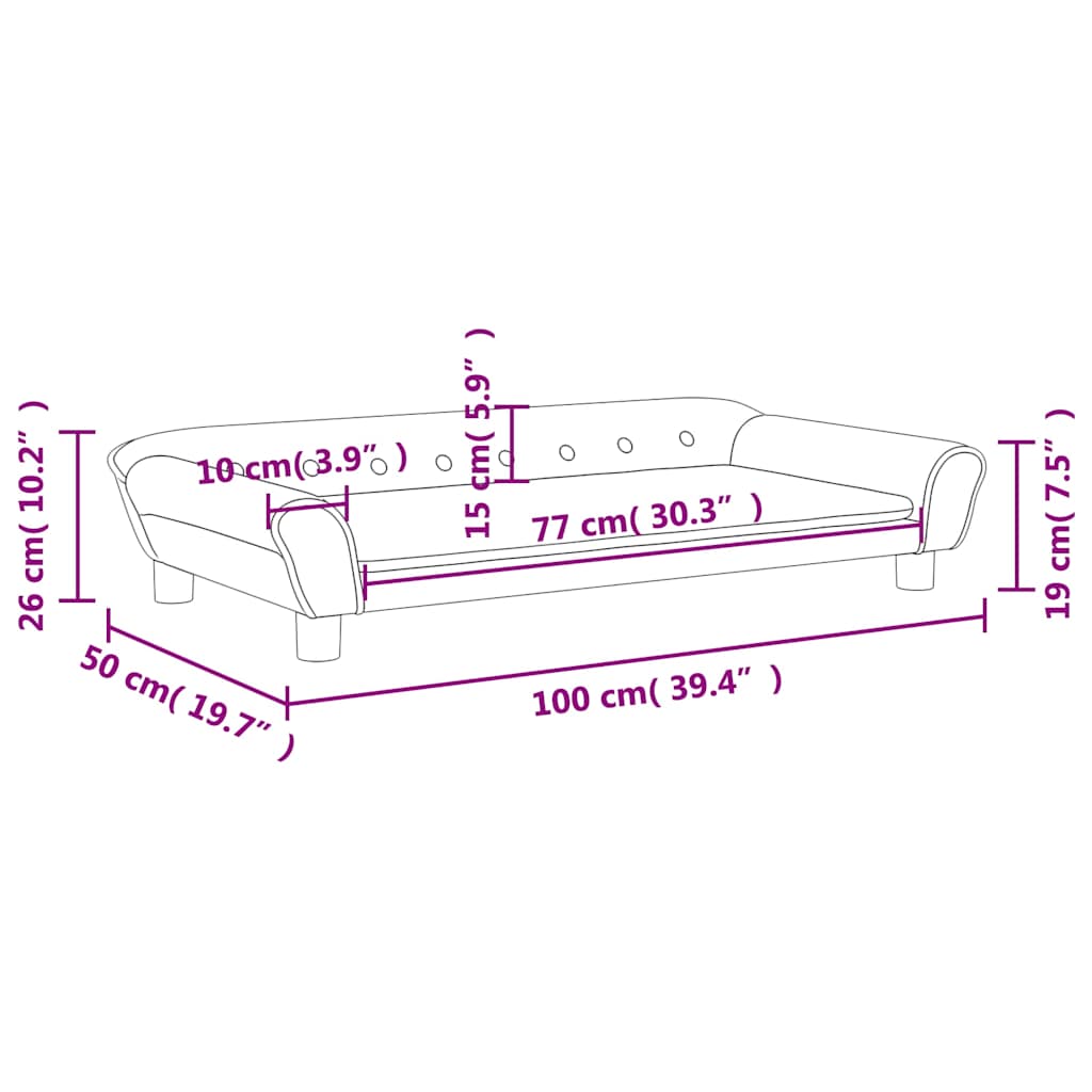 Kindersofa Blau 100x50x26 cm Samt