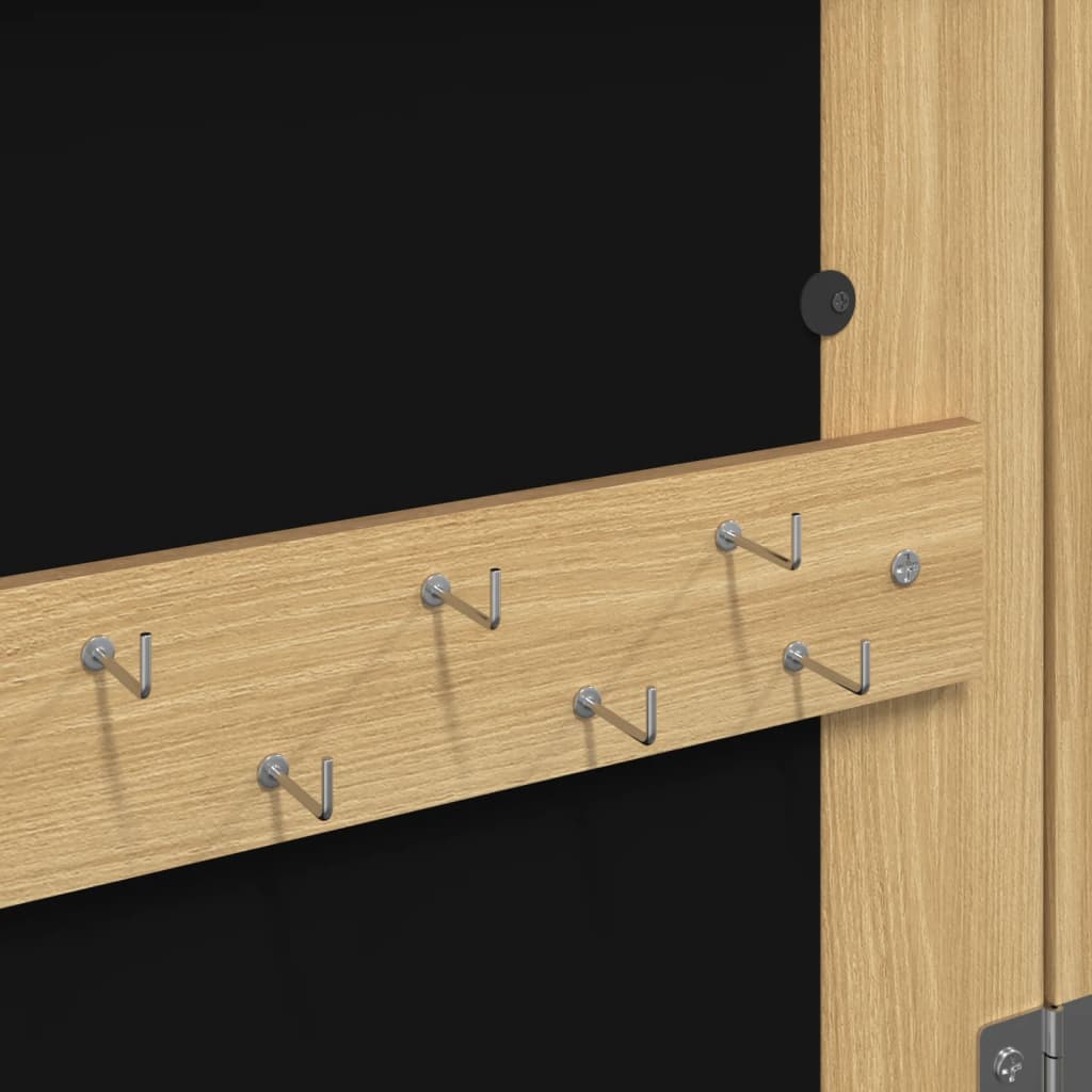 Spiegel-Schmuckschrank mit LED-Beleuchtung Wandmontage Weiß
