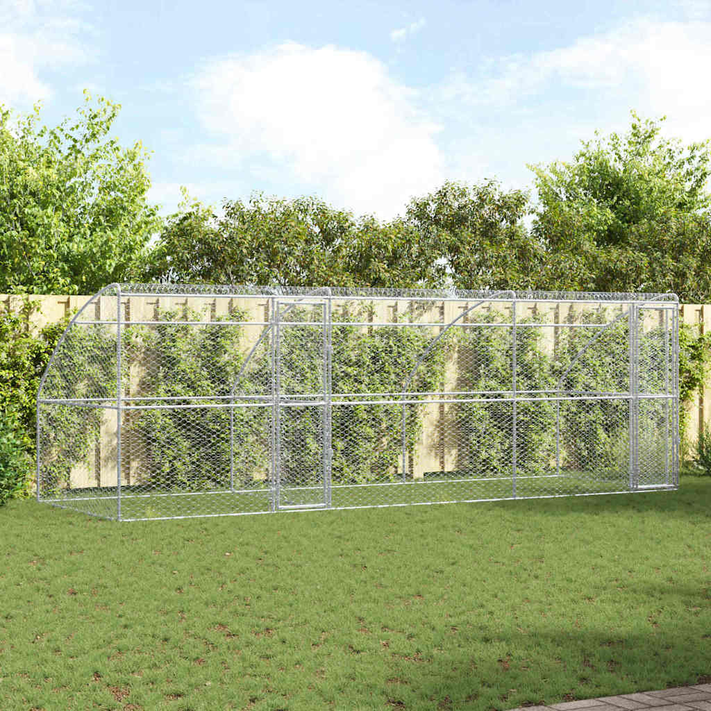 Hundekäfig 2 pcs Silber 4 x 2 x 2 m Verzinkter Stahl
