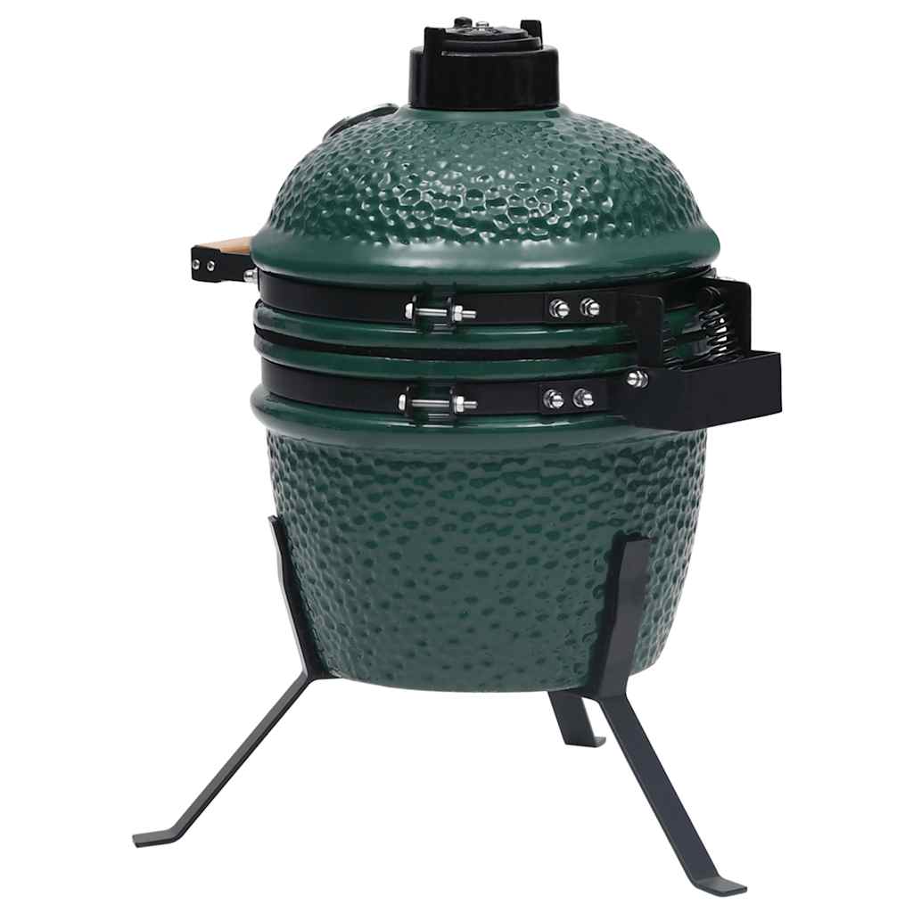 2-in-1 Kamado-Grill Smoker Keramik 56 cm Schwarz