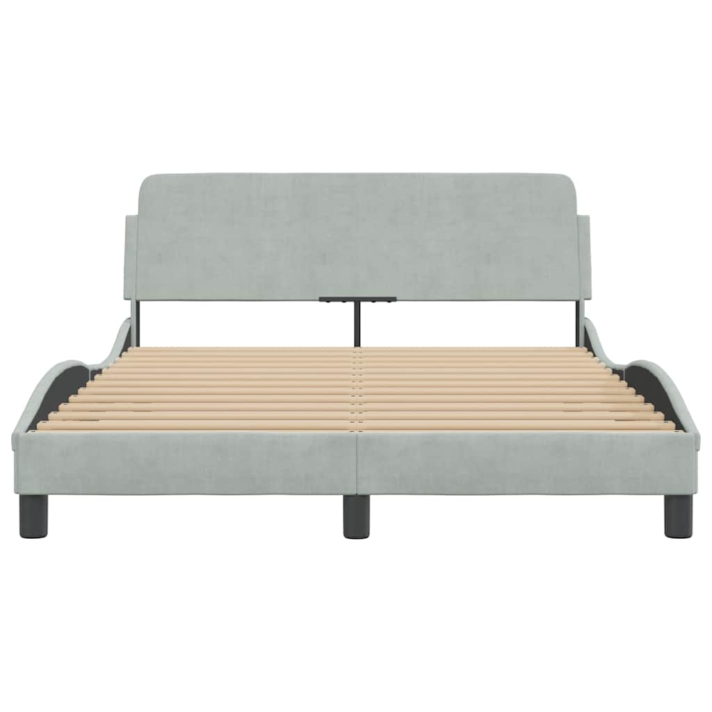 Bettgestell "Dover" Hellgrau 80x200 cm Samt