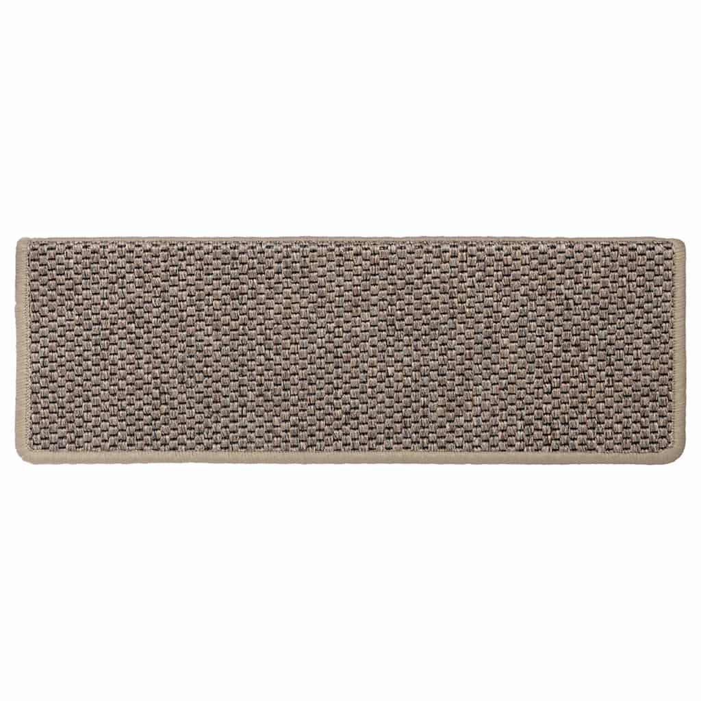 Treppenmatten Selbstklebend Sisal-Look 15 Stk. 65x21x4 Platina