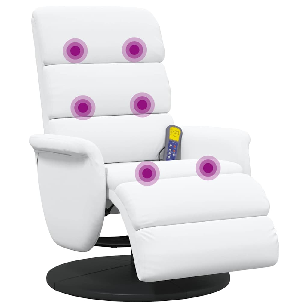 Massagesessel mit Fußteil Schwarz Kunstleder