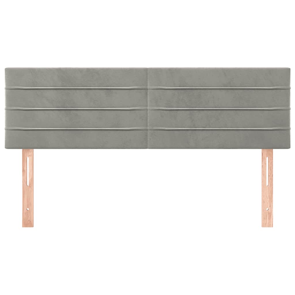 Kopfteil Hellgrau 80x5x118/128 cm Samt