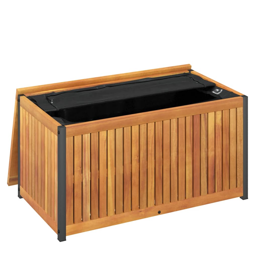 Gartenbox 45x45x45/53 cm Massivholz Akazie und Stahl