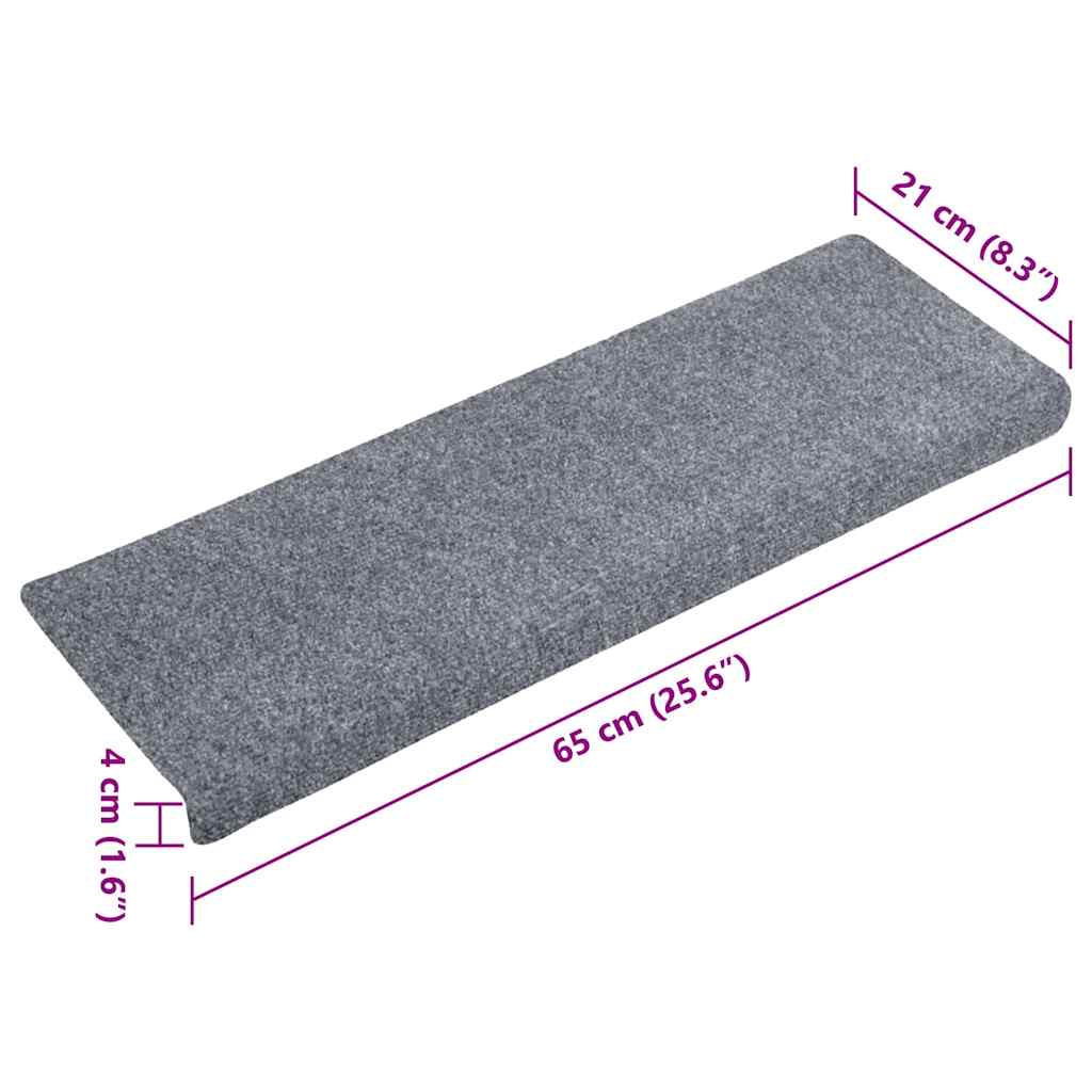 Stufenmatten Selbstklebend 15 Stk. 65x21x4 cm Hellbraun Rechteckiger Rand