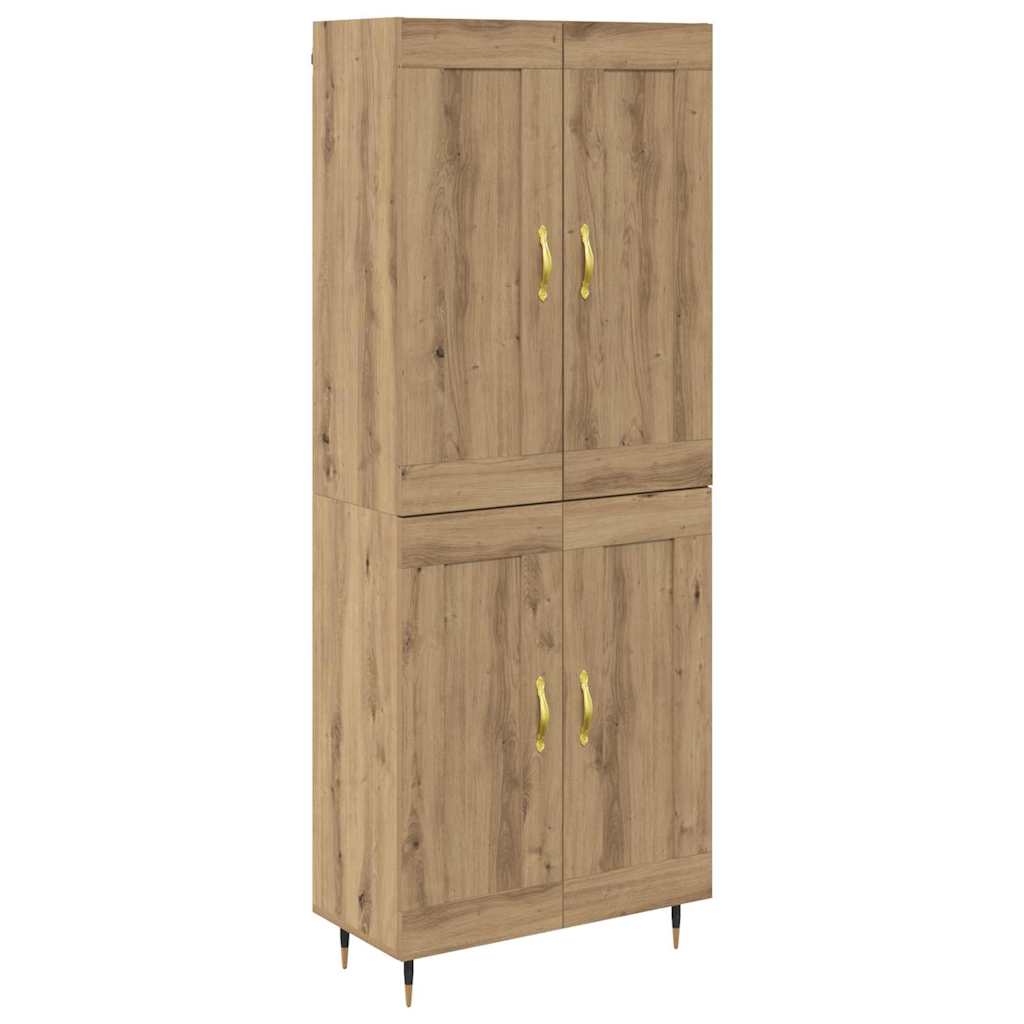 Highboard Betongrau 69,5x34x180 cm Holzwerkstoff