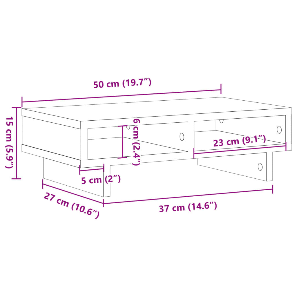 Monitor Halterung Schwarz 100 x 27 x 15 cm Holzwerkstoff