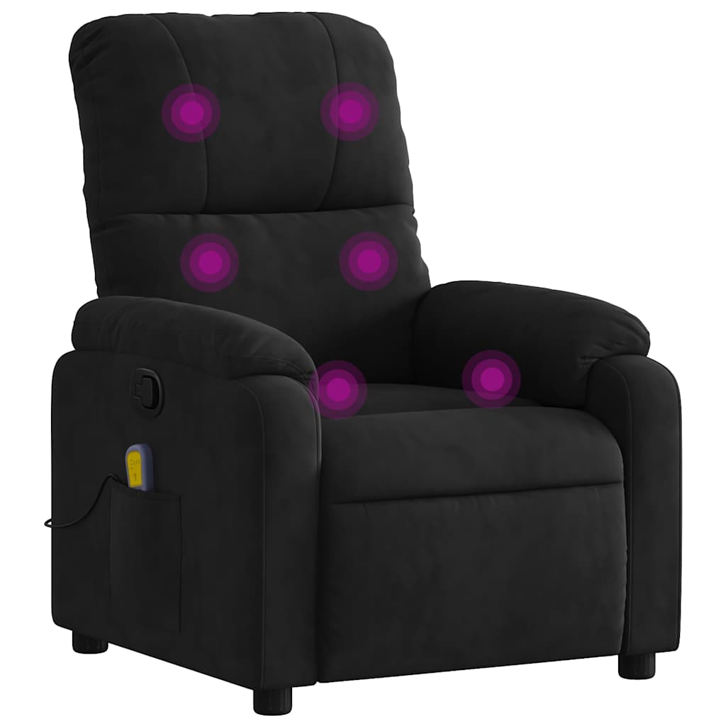 Massagesessel mit Liegefunktion, braun, Mikrofaserstoff
