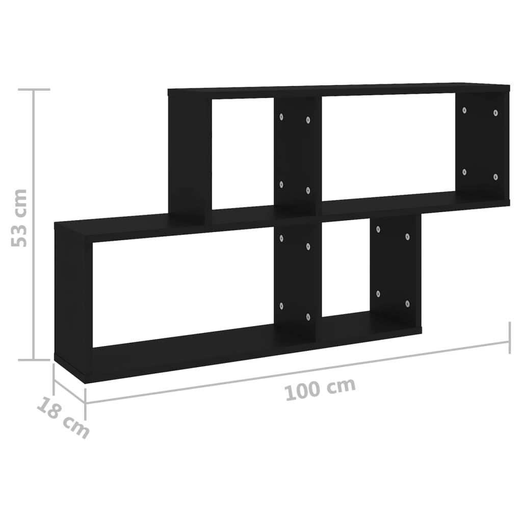Wandregal Weiß 100x18x53 cm Holzwerkstoff
