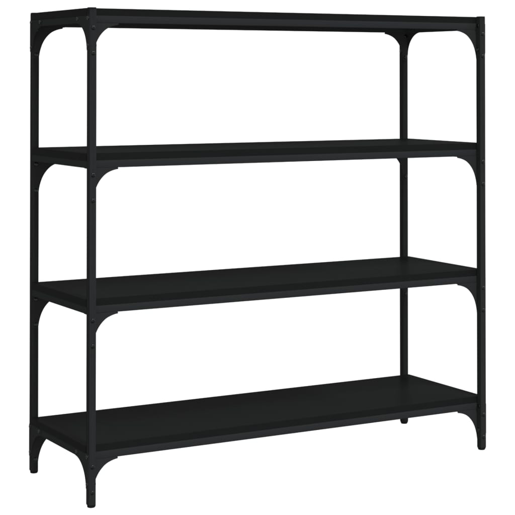 Bücherregal Schwarz 40x33x70,5 cm Holzwerkstoff und Stahl