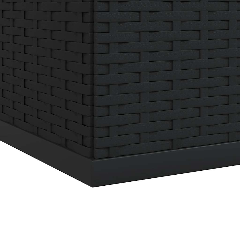 Garten-Kissenbox PE Rattan 100x49x103,5 cm Schwarz