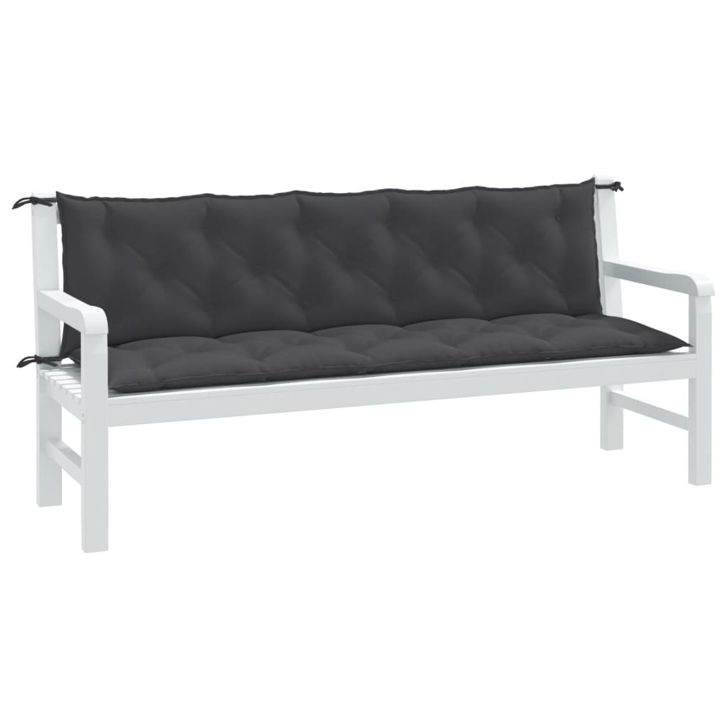 Gartenbank-Auflagen 2 Stk. Melange Anthrazit 100x50x7 cm Stoff