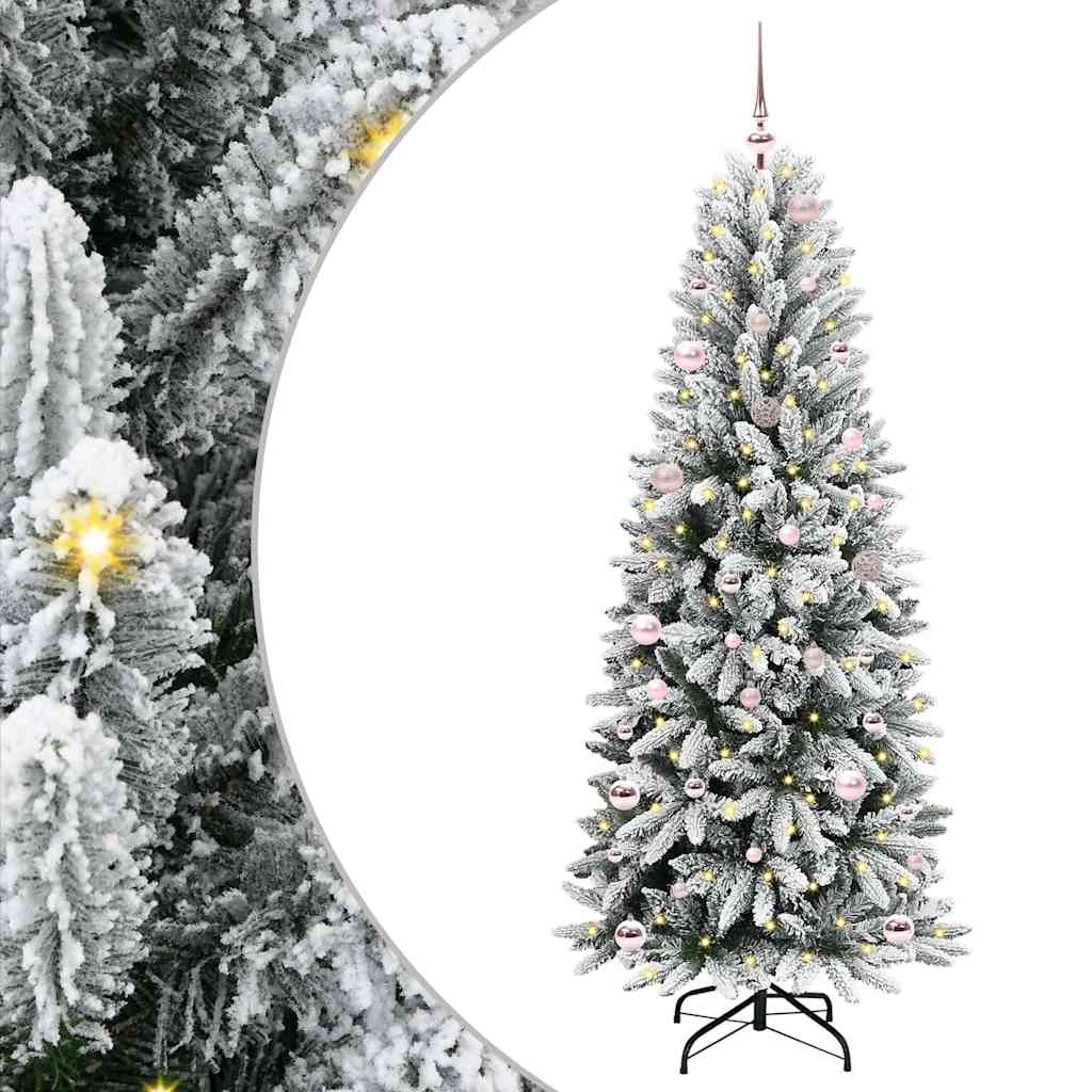 Künstlicher Weihnachtsbaum mit 150 LEDs mit Ständer Weiß 120 cm