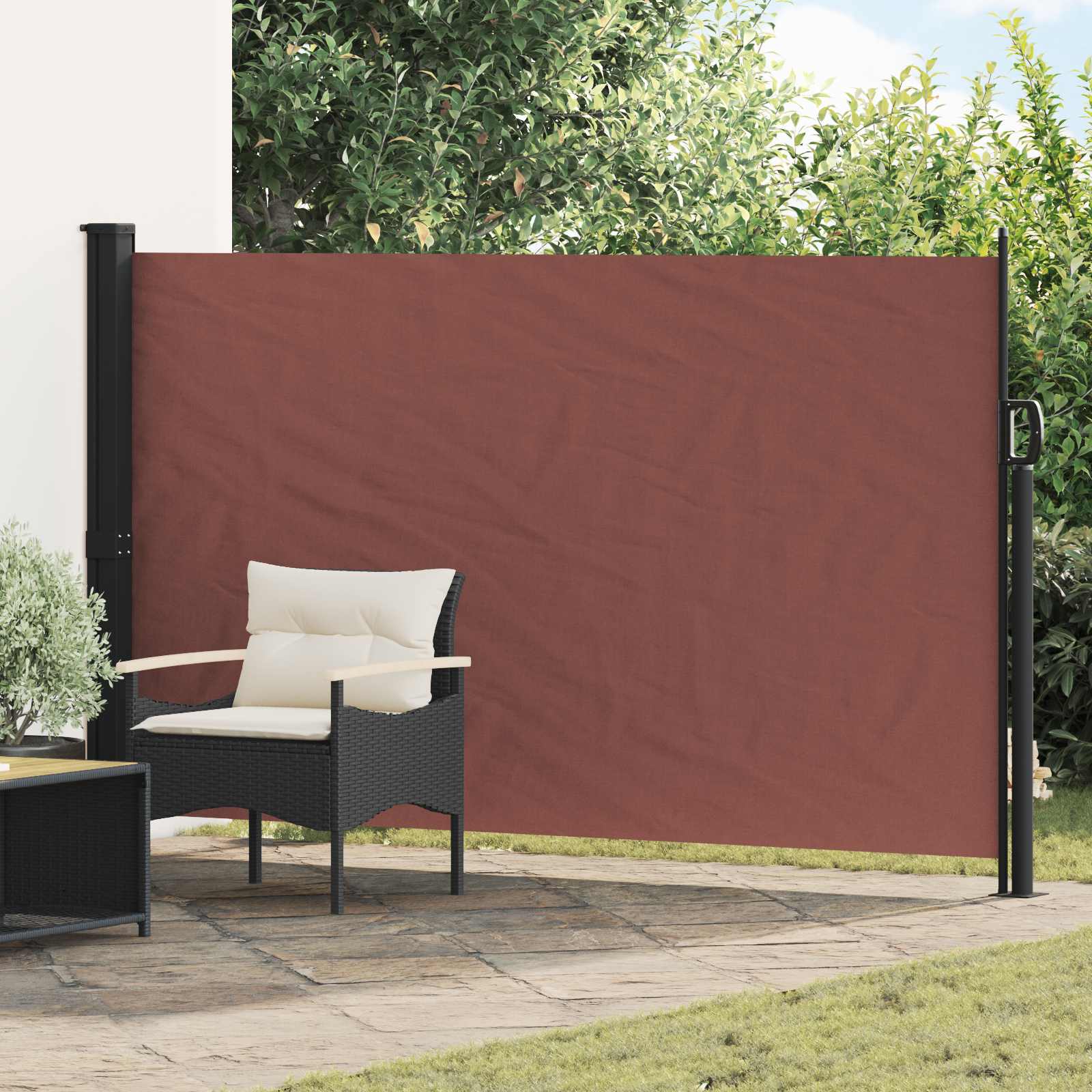 Seitenmarkise Ausziehbar Schwarz 100x300 cm