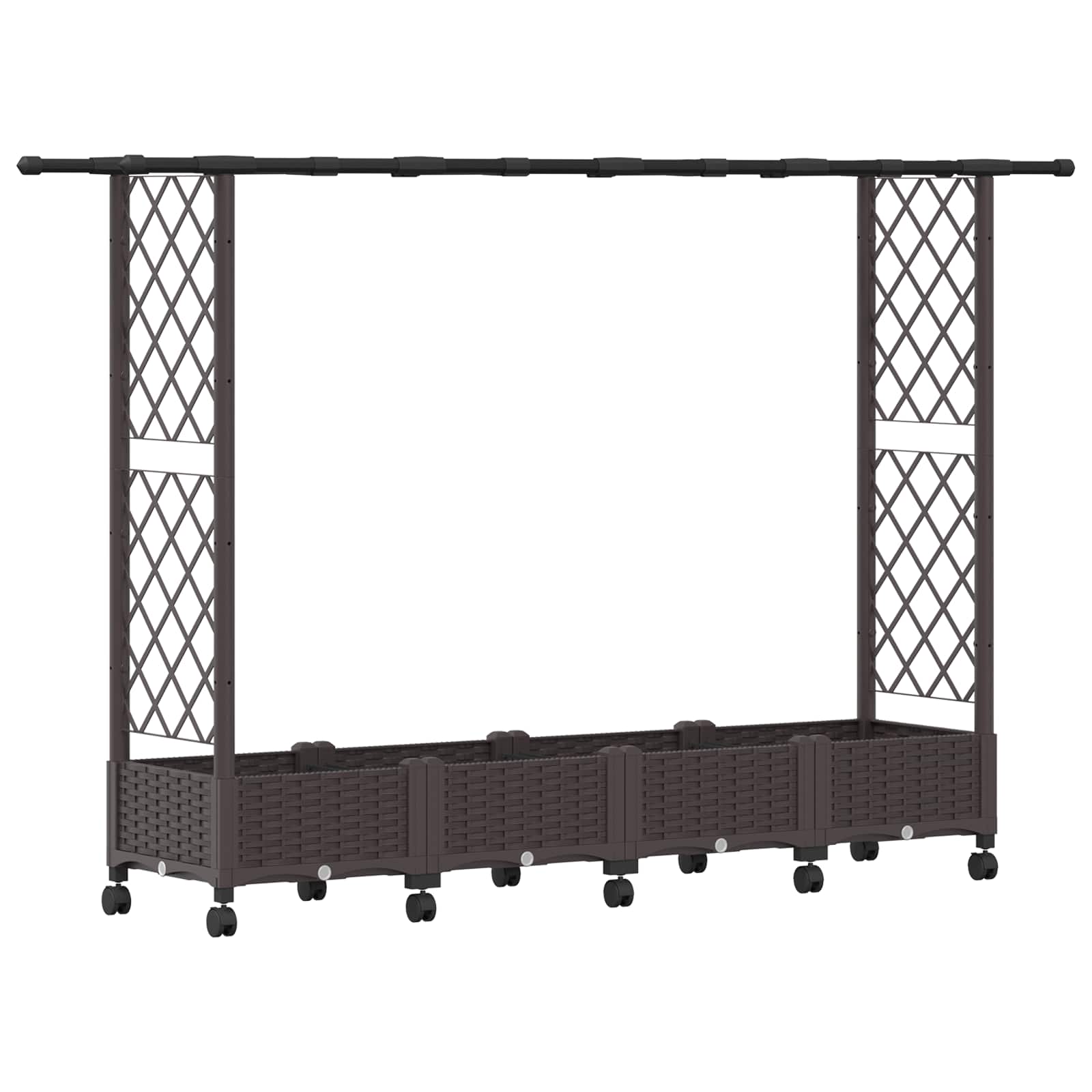 Hochbeet mit Rankgitter und Dach Braun 124 x 40 x 123 cm PP