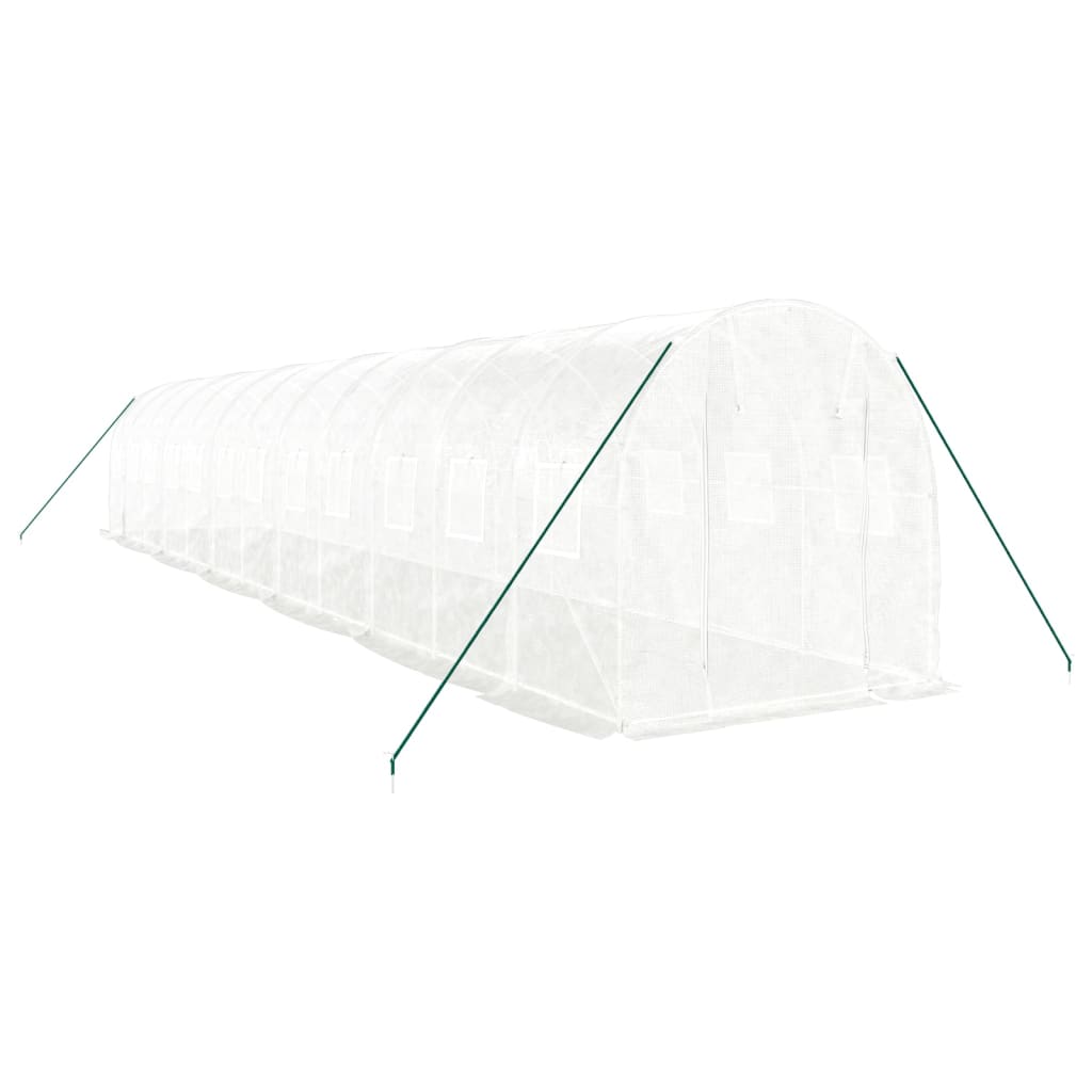 Gewächshaus mit Stahlrahmen Weiß 8 m² 4x2x2 m
