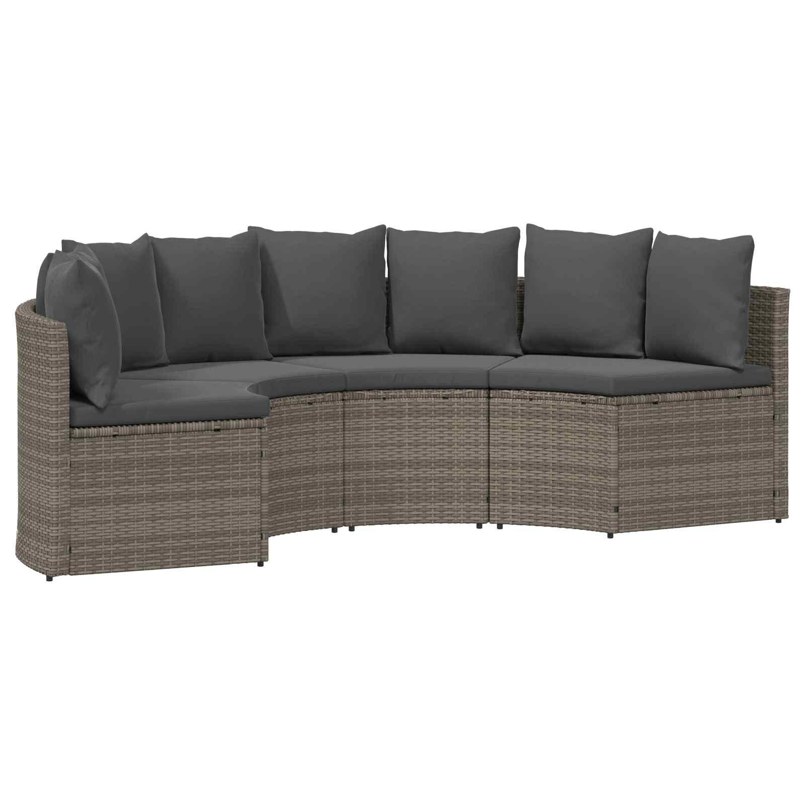 2-tlg. Garten-Sofagarnitur mit Auflagen Poly Rattan Schwarz
