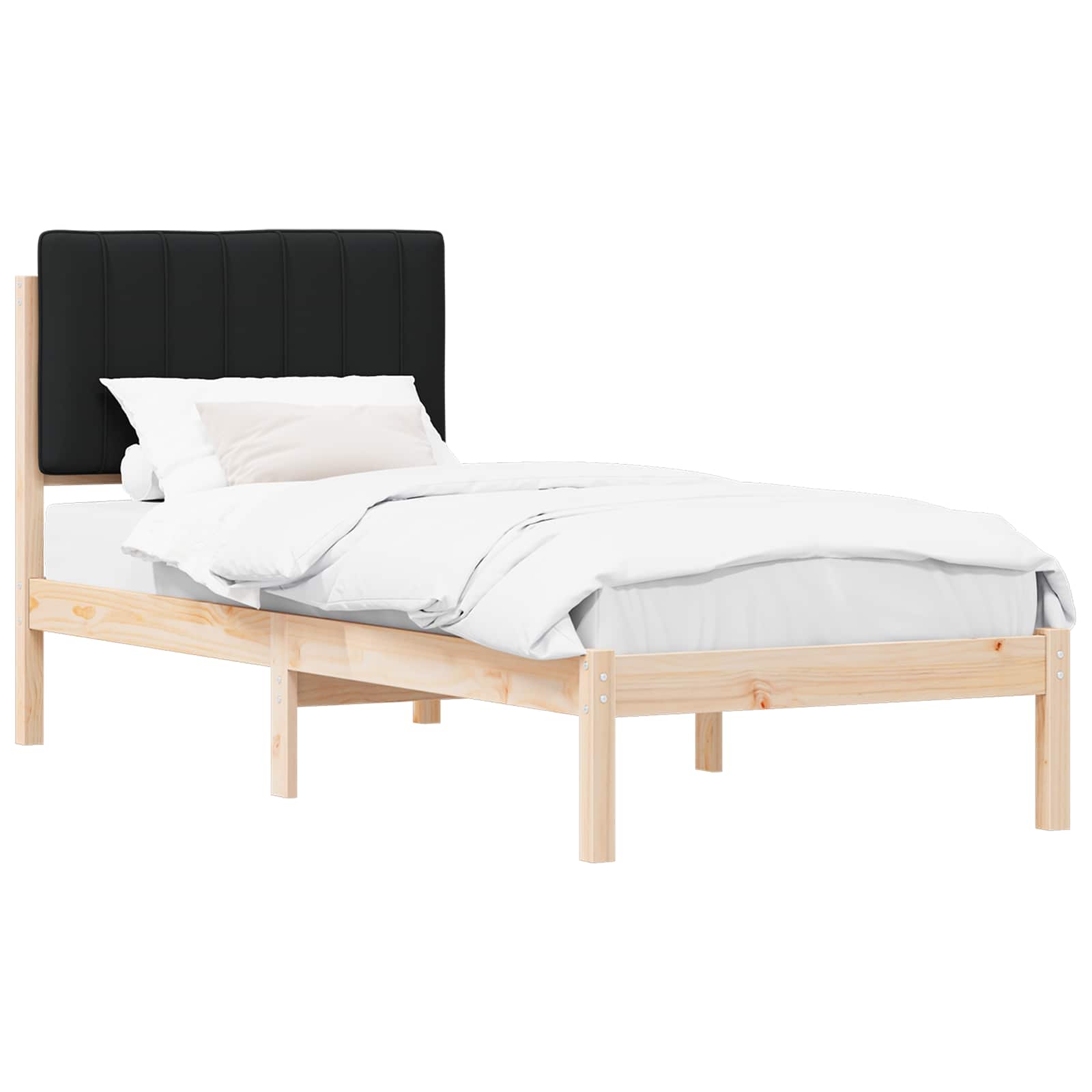 Bettgestell mit gepolstertem Kopfteil Hellgrau 200 x 200 cm