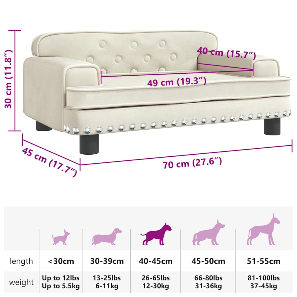 Hundebett Rosa 90x53x30 cm Samt
