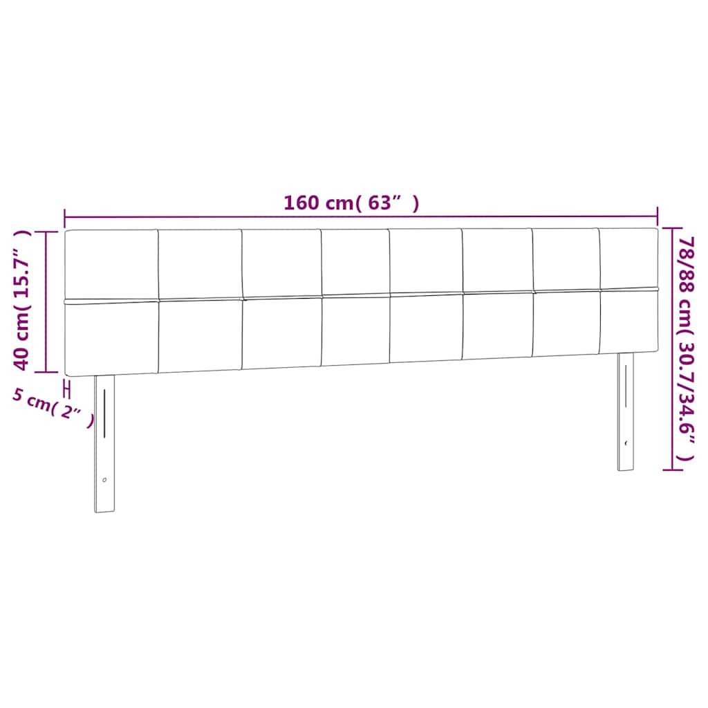 Kopfteil Hellgrau 80x5x118/128 cm Samt