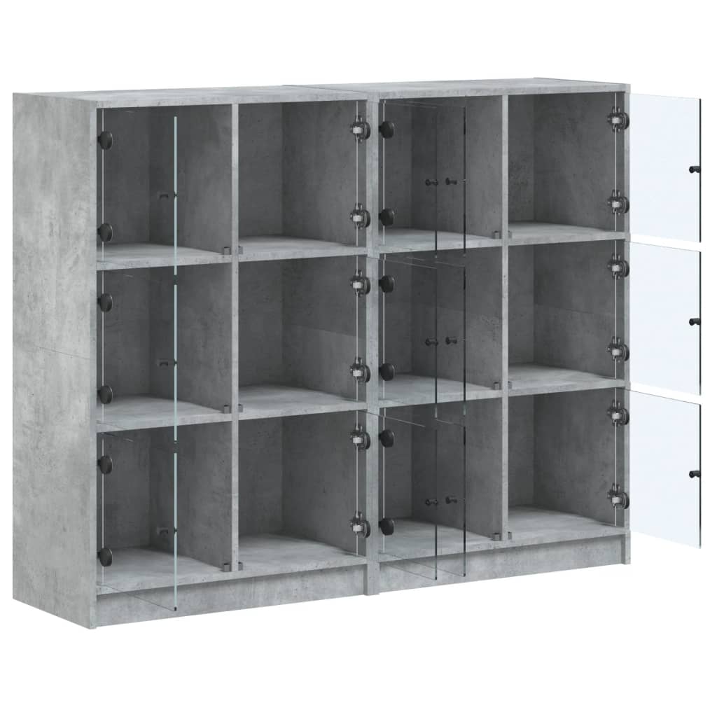 Bücherregal mit Türen Weiß 136x37x109 cm Holzwerkstoff