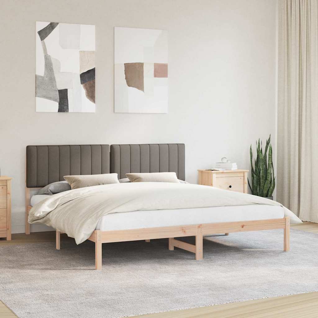 Bettgestell mit gepolstertem Kopfteil Hellgrau 200 x 200 cm