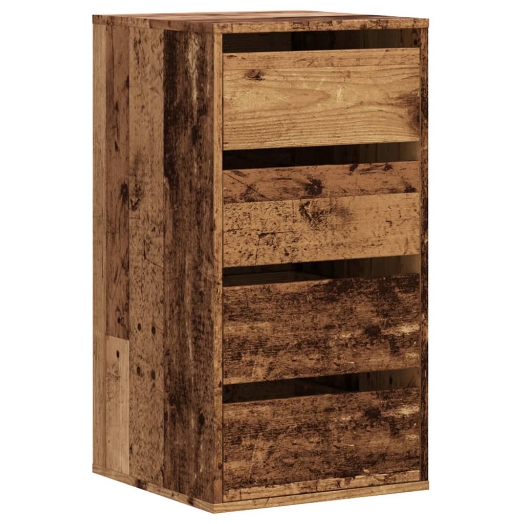 Schubladenschrank Schwarz Eichen-Optik 41 x 40 x 58 cm