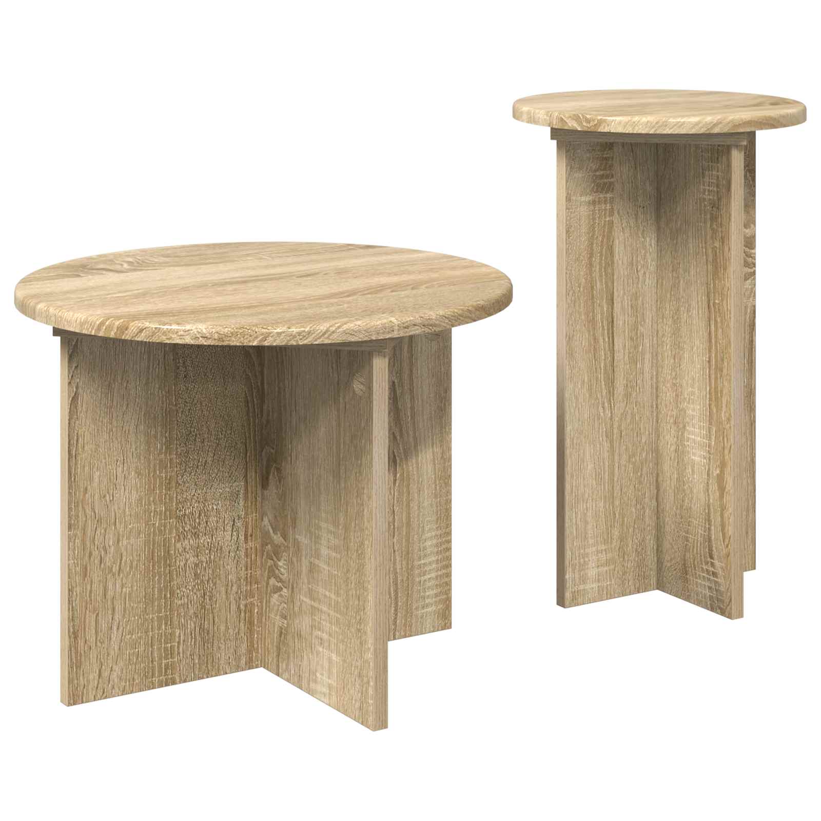 Beistelltisch-Set mit Speicher 2 pcs Weiß Holzwerkstoff