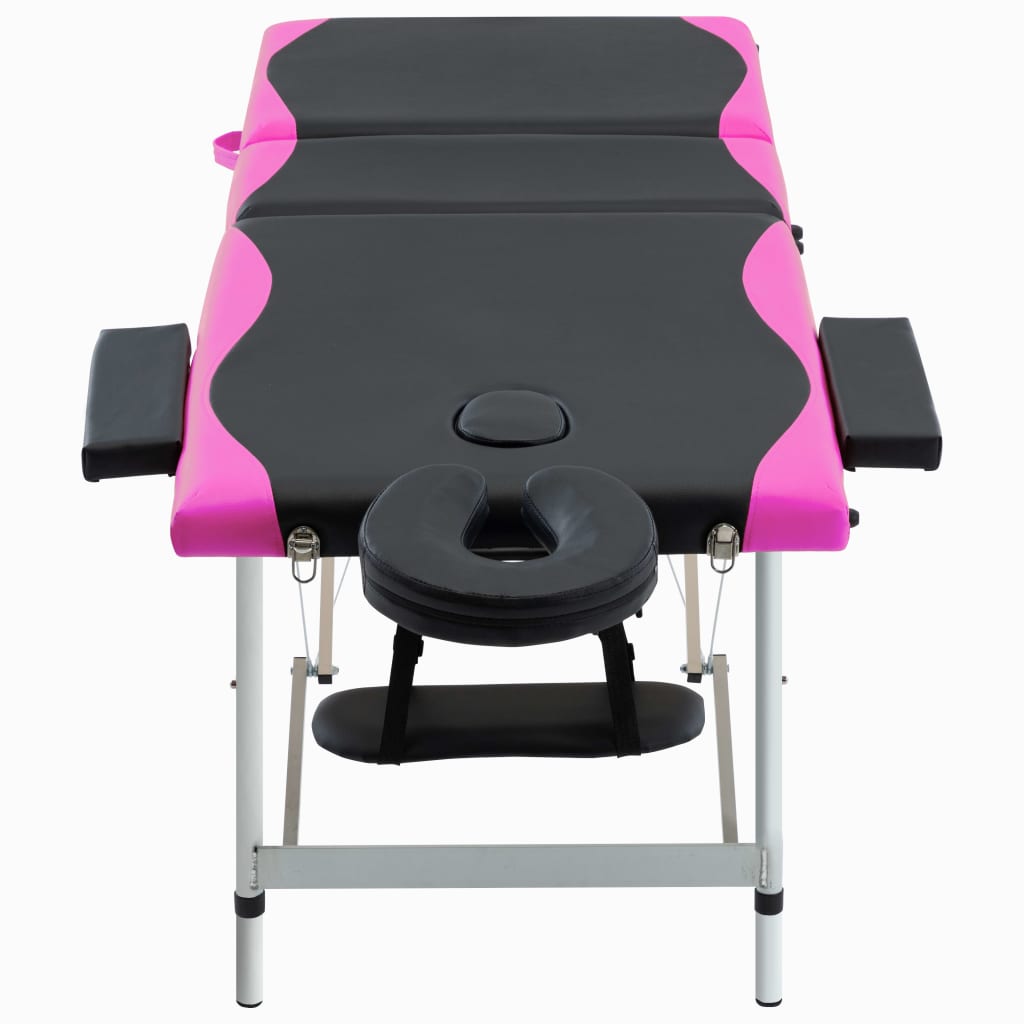 Massagetisch Klappbar 3 Zonen Aluminium Dunkellila