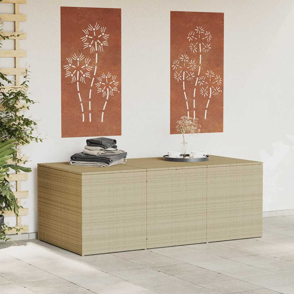 Gartentruhe Schwarz 283L Poly Rattan