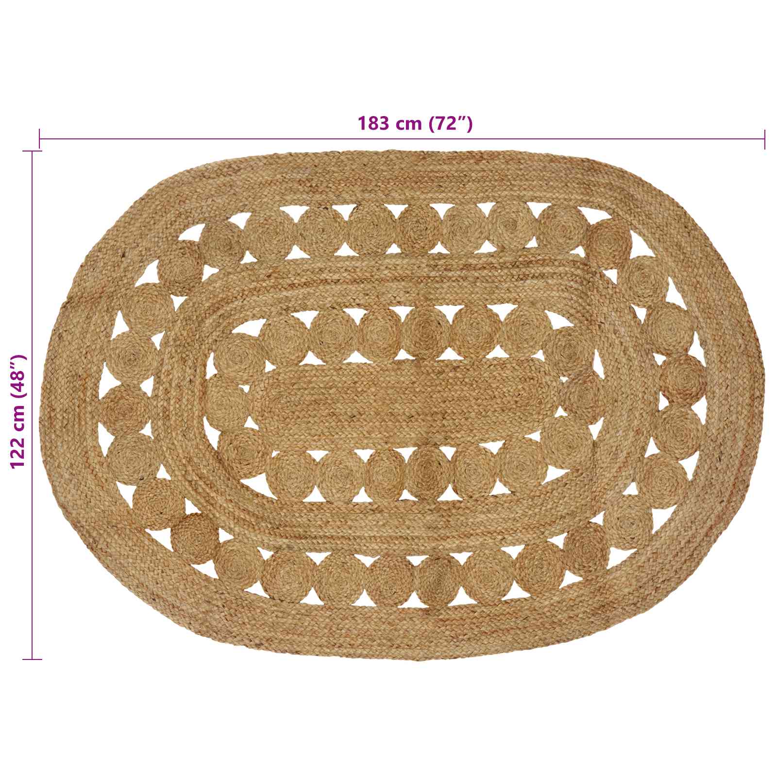 Bereichsteppiche Natur 100 x 152 cm Jute