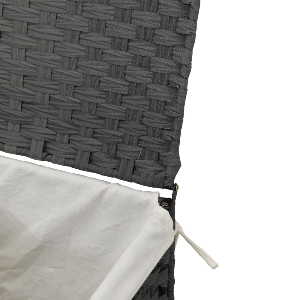 Wäschekorb mit Deckel 46x33x60 cm Poly Rattan