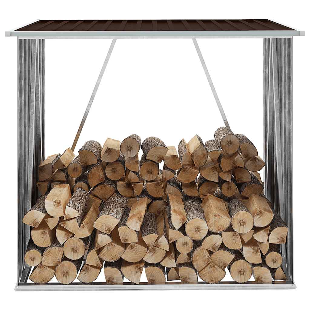 Brennholzlager Verzinkter Stahl 163 x 83 x 154 cm Grau